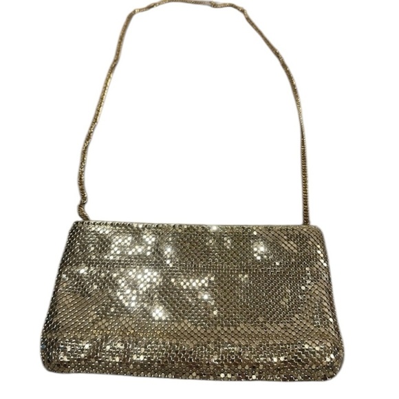 Vintage Whiting and Davis International Gold Evening Mesh Bag Crossbody/Clutch - Picture 1 of 7